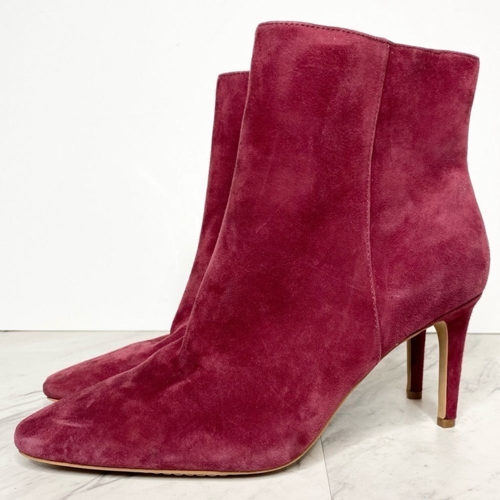 Vince Camuto Allost Stiletto Bootie in Fired Brick Suede Size 9M